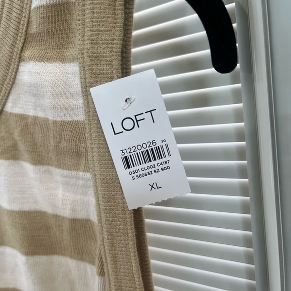 LOFT White and Tan Sleeveless Boxy Tank Top - Picture 3 of 3